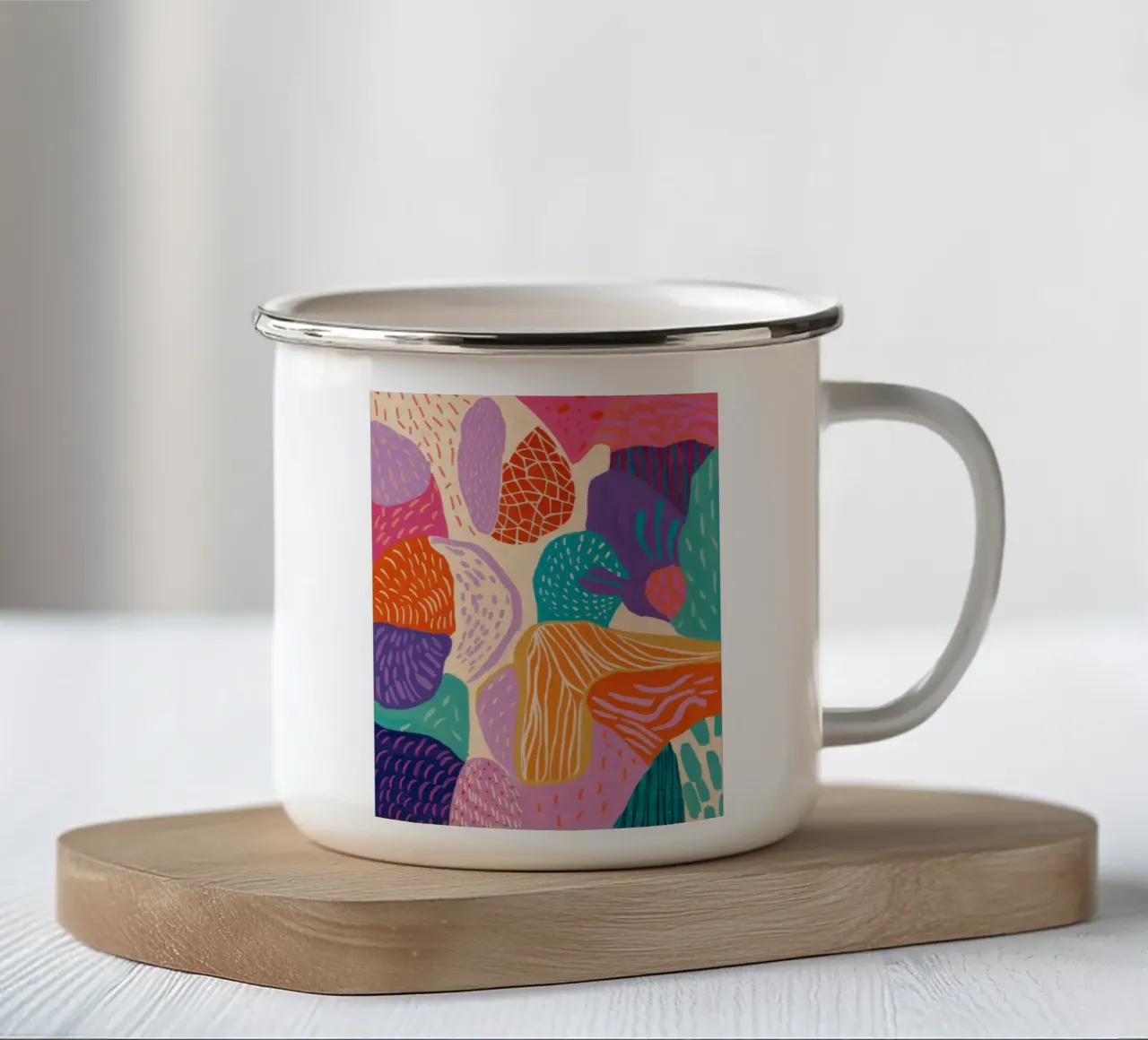 Paesaggio astratto strutturato tazza in smalto da Ember Stone