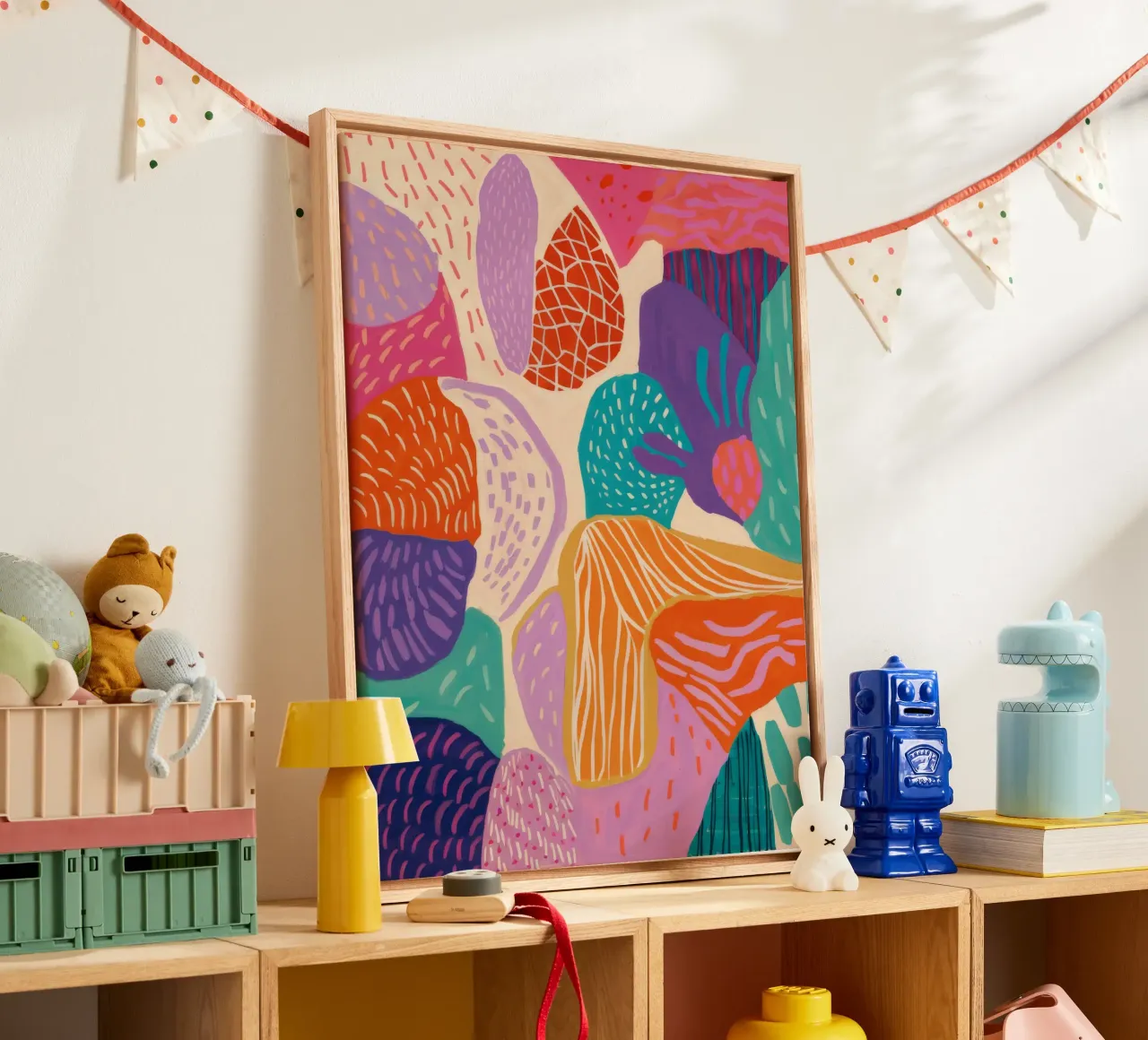 Abstract landschap met structuur canvas van Ember Stone