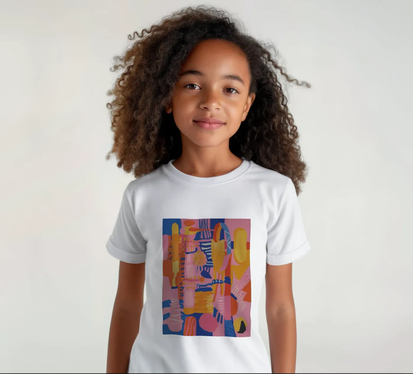 Pastel Geometric Patchwork kinder t-shirt van Ember Stone