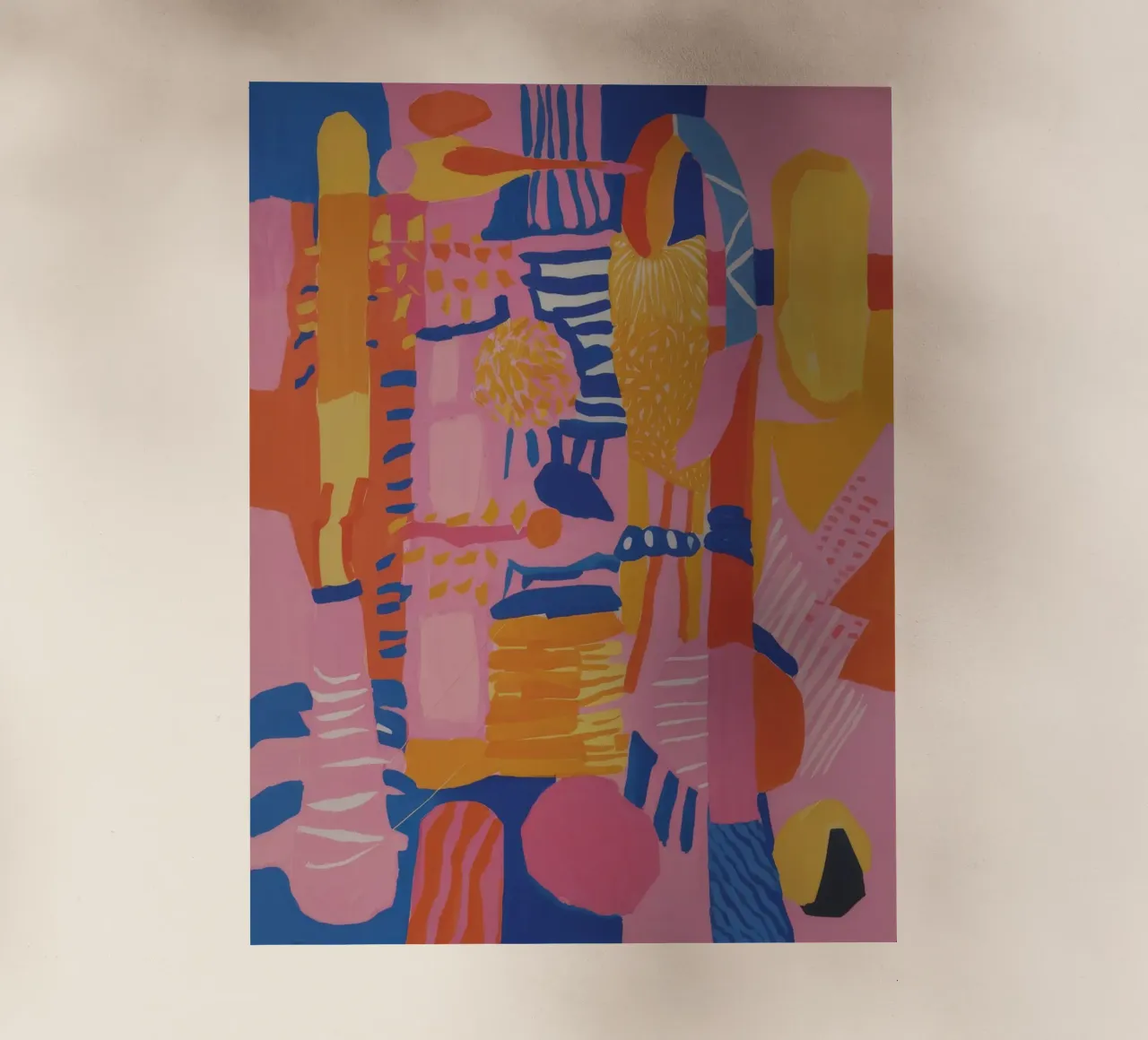 Patchwork geometrico pastello pellicola backlit da Ember Stone