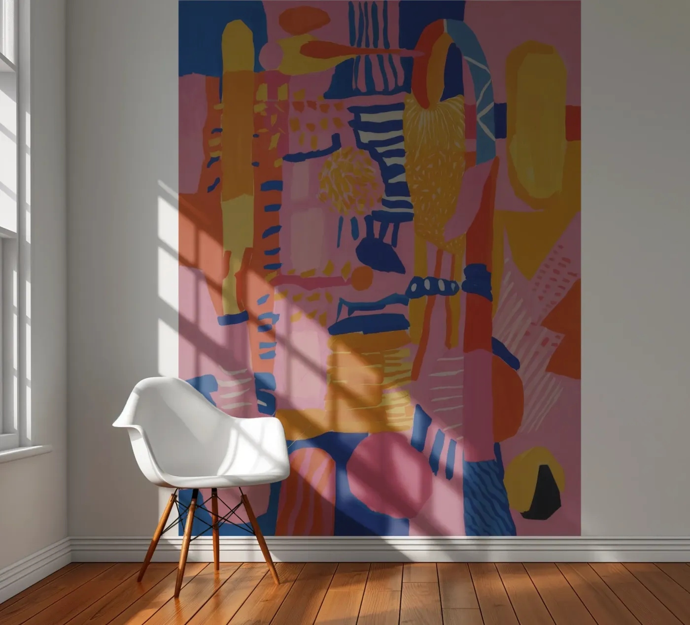 Pastel Geometrisch Patchwork fotobehang van Ember Stone
