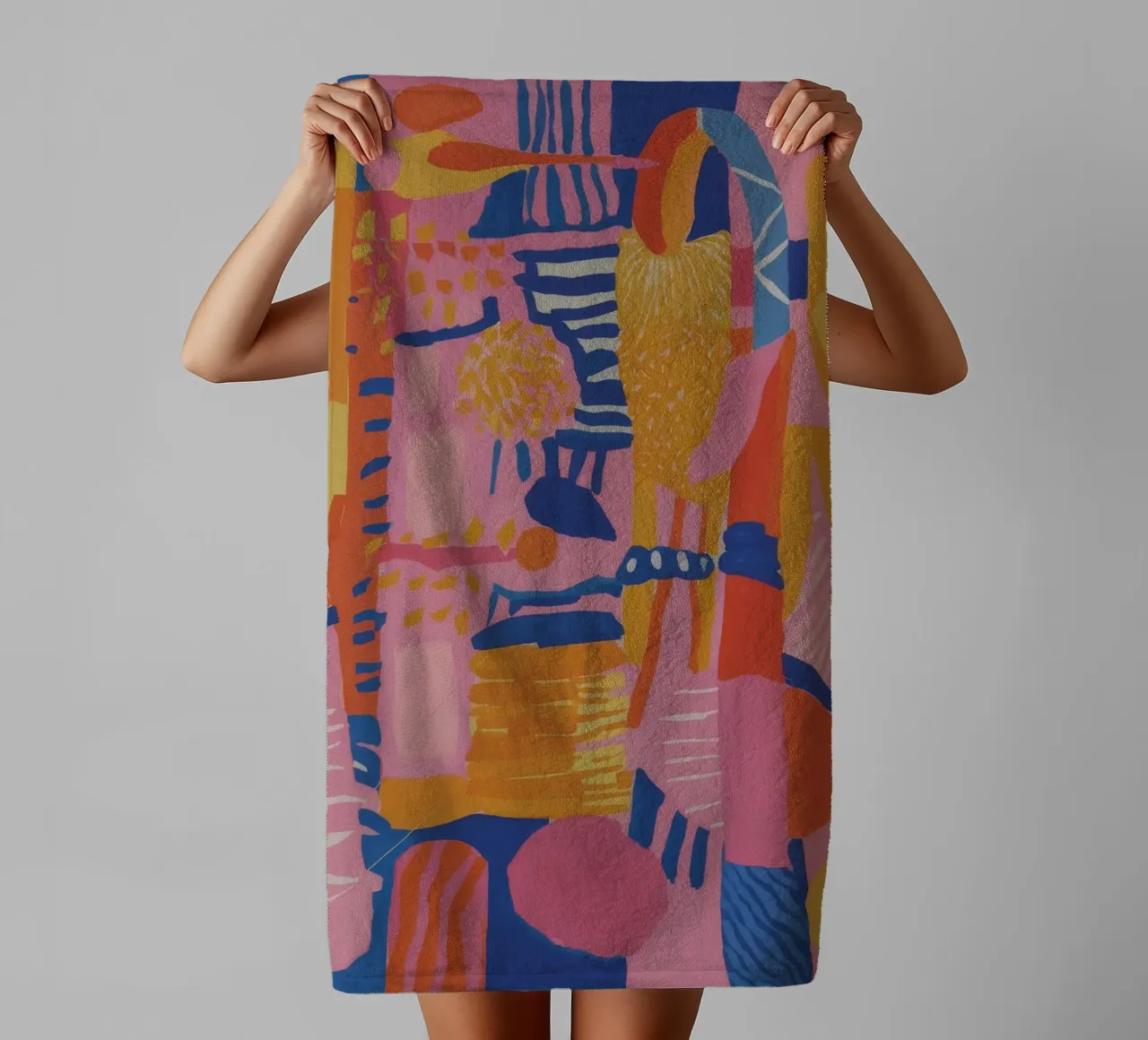 Patchwork geometrico pastello asciugamano da bagno da Ember Stone