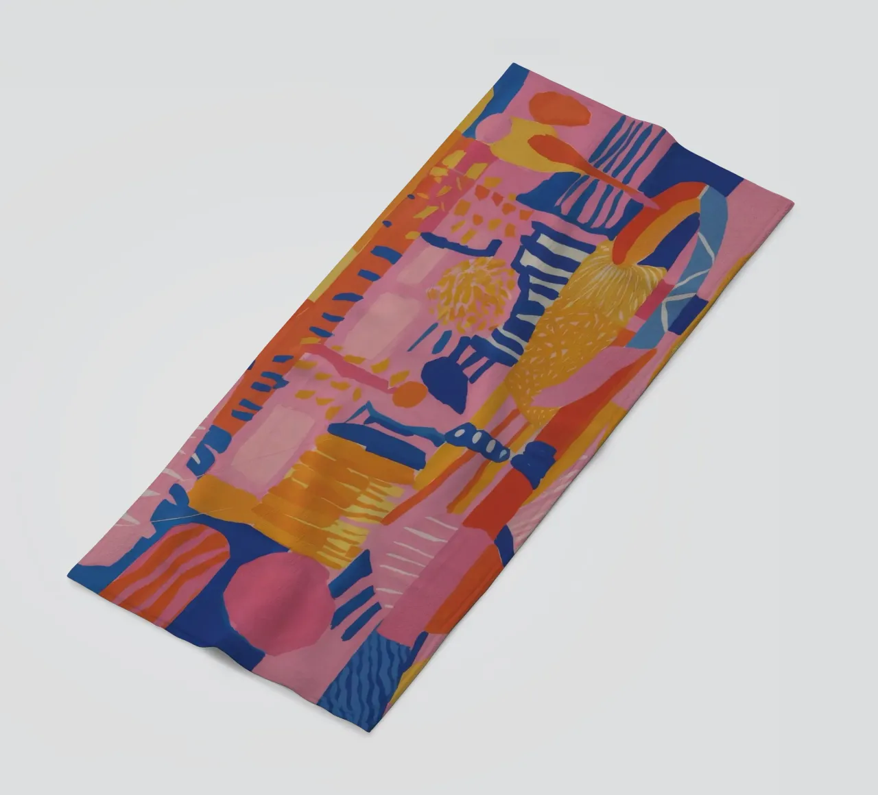 Patchwork geometrico pastello telo mare da Ember Stone