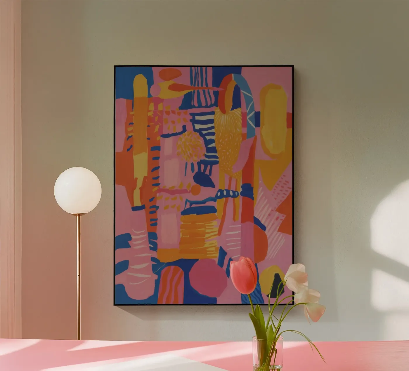 Pastel Geometric Patchwork Acryl-Glas von Ember Stone