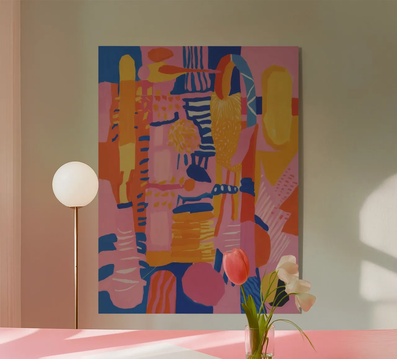 Patchwork geometrico pastello plexiglass da Ember Stone