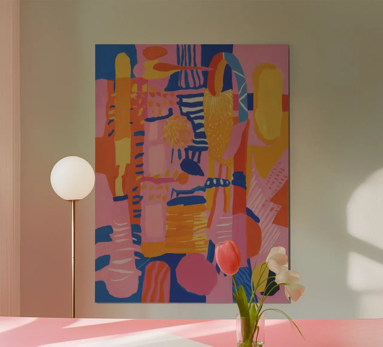 Patchwork geometrico pastello carta hahnemühle da Ember Stone