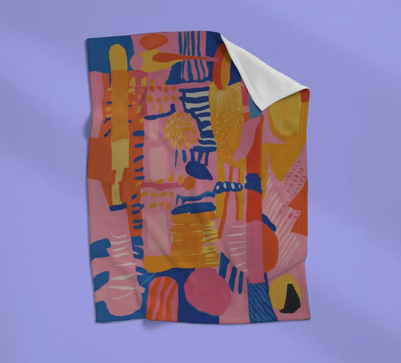 Pastel Geometric Patchwork fleece blanket by Ember Stone