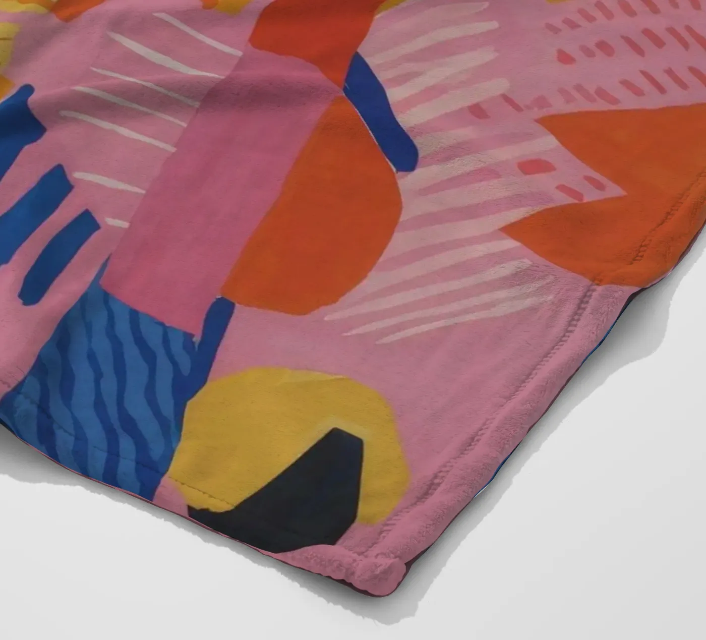 Pastel Geometric Patchwork fleece blanket by Ember Stone