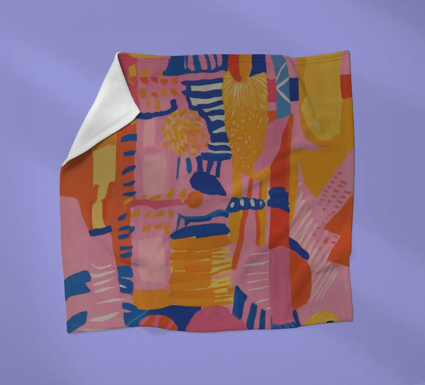 Pastel Geometric Patchwork fleece blanket by Ember Stone