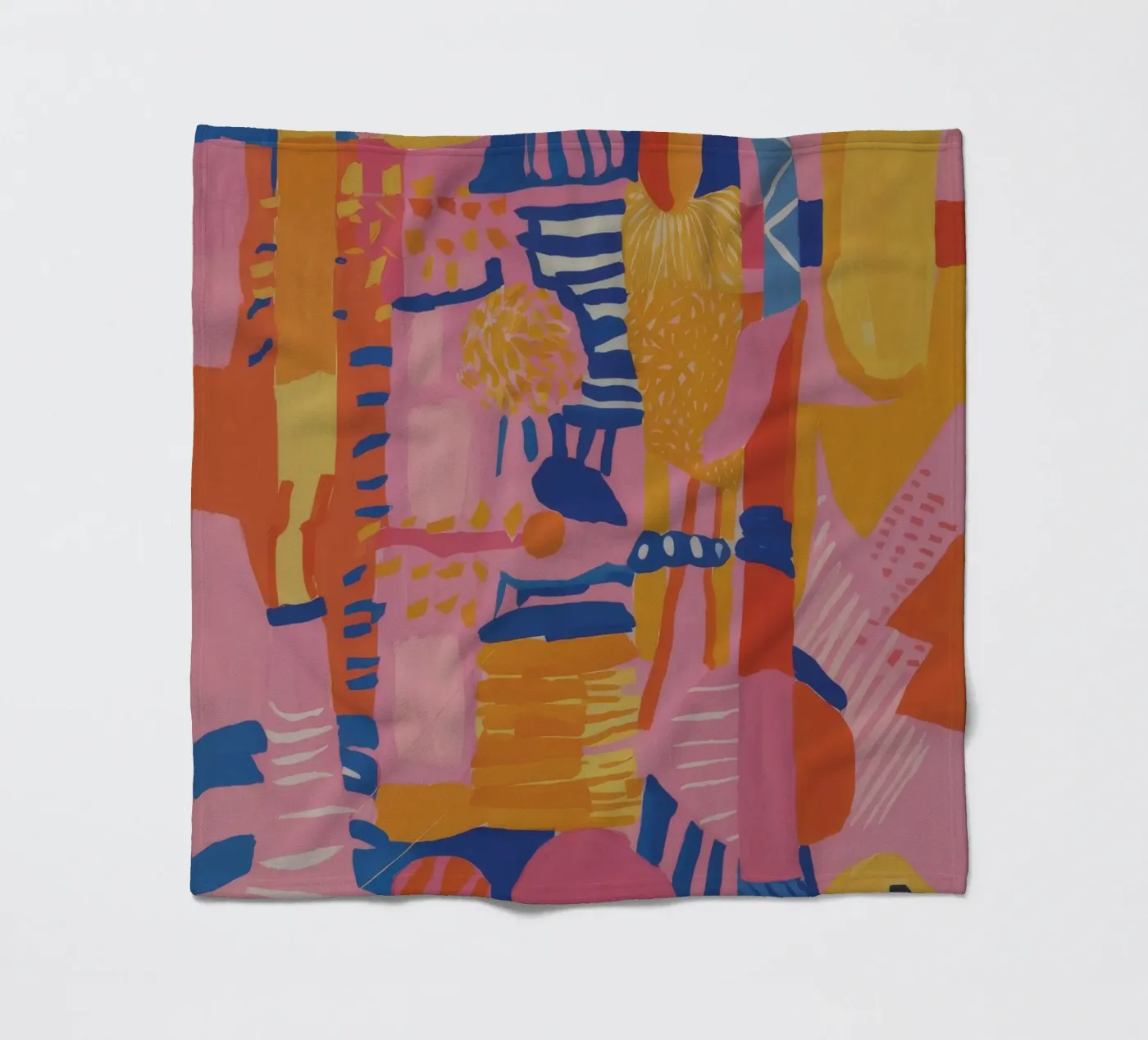 Pastel Geometric Patchwork fleece blanket by Ember Stone