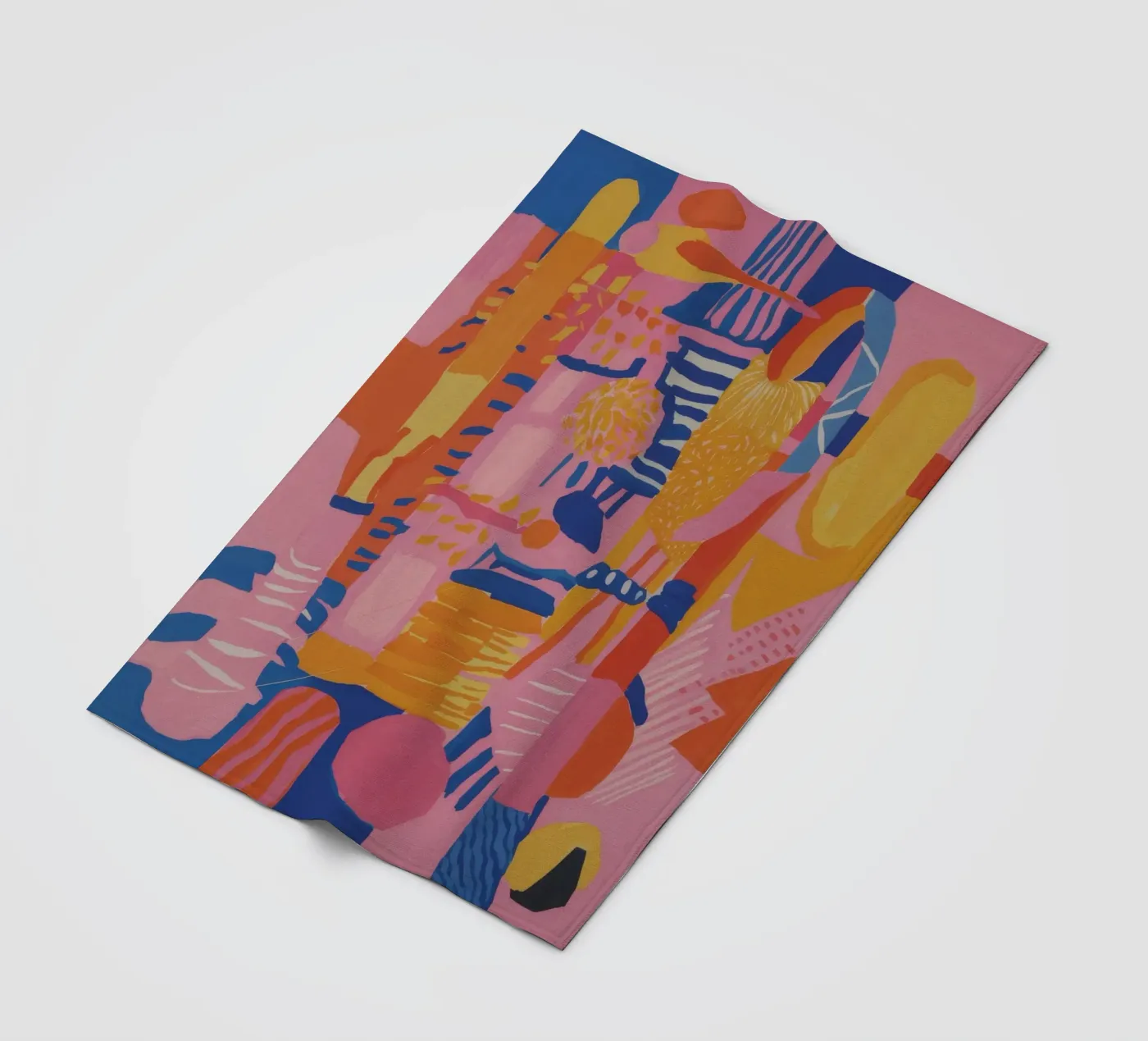 Pastel Geometric Patchwork fleece blanket by Ember Stone