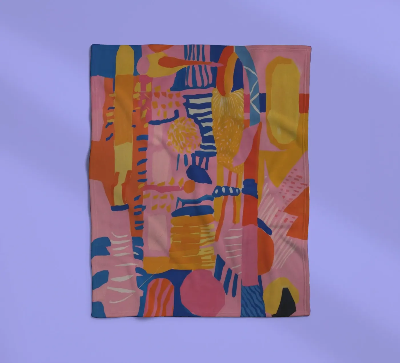 Pastel Geometric Patchwork fleece blanket by Ember Stone