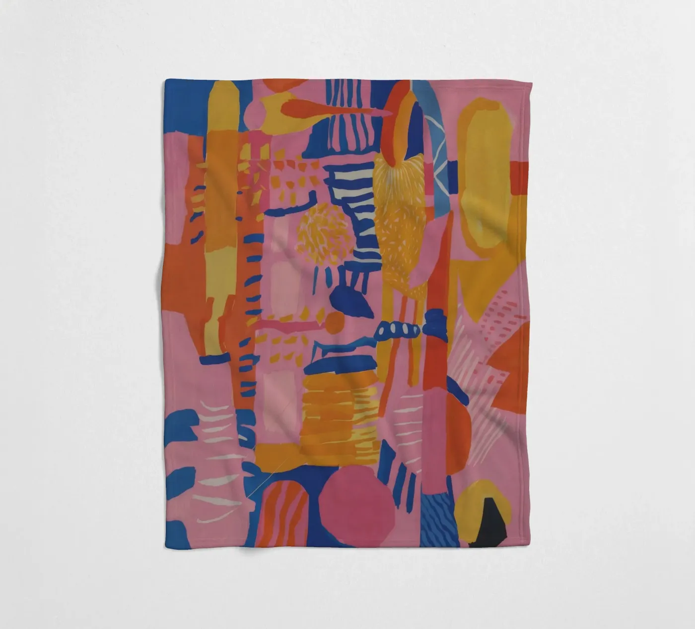 Pastel Geometric Patchwork fleece blanket by Ember Stone