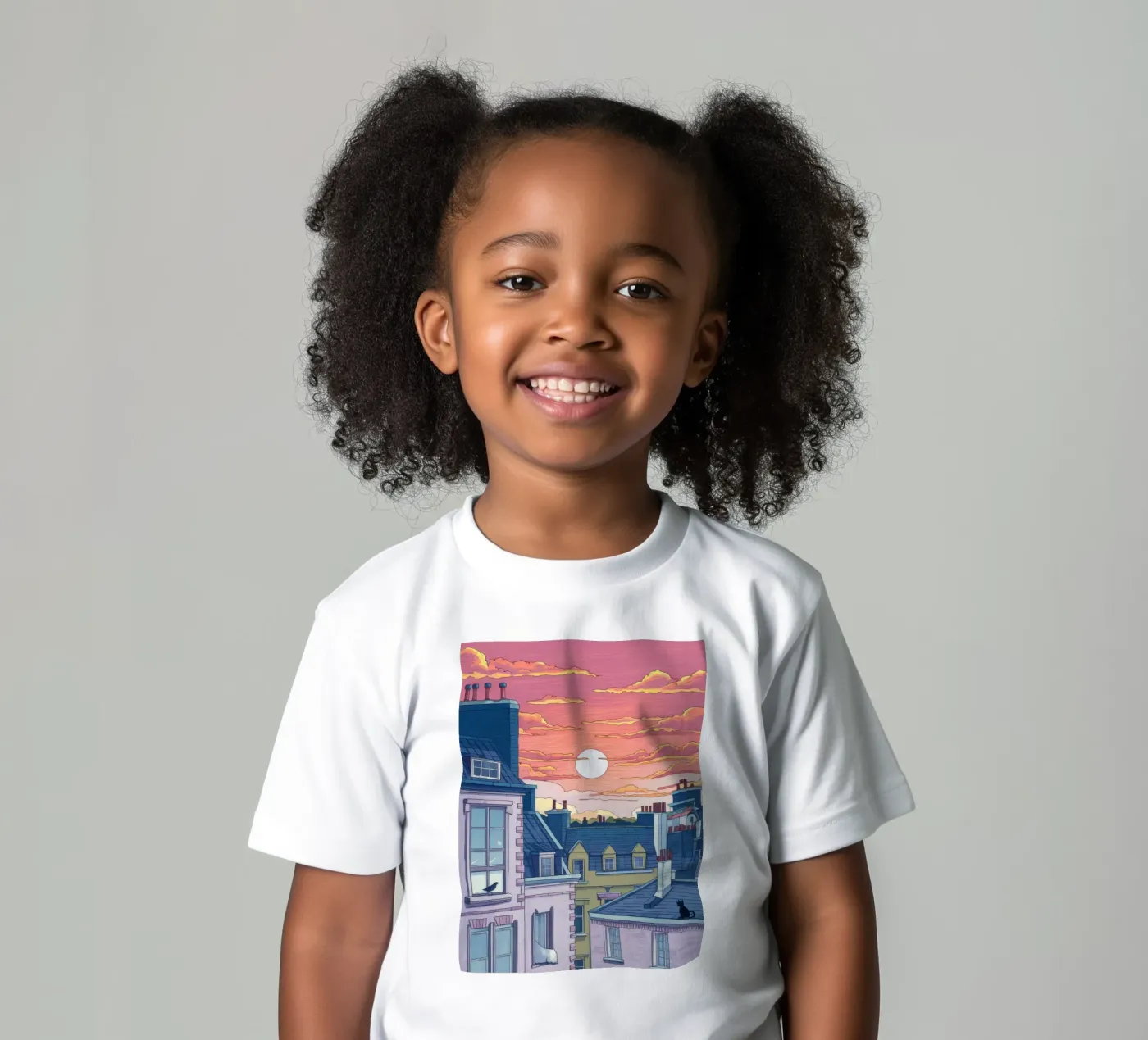 Sunset Rooftop View kinder t-shirt van Aurora Muse