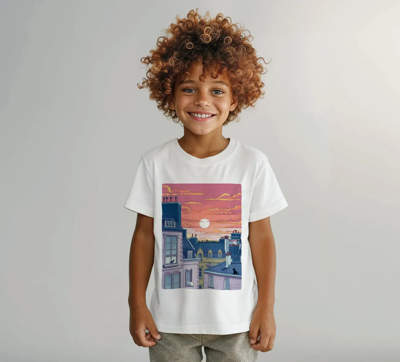 Sunset Rooftop View kinder t-shirt van Aurora Muse
