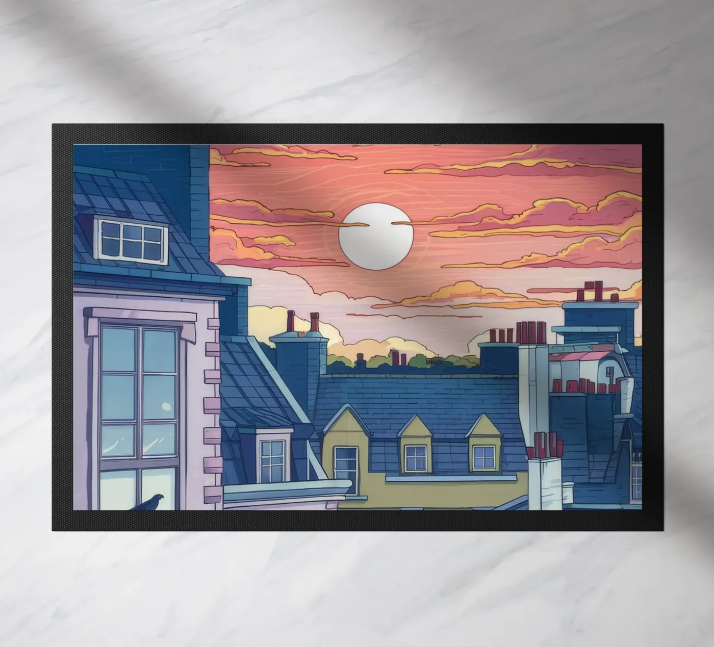 Sunset Rooftop View deurmat van Aurora Muse