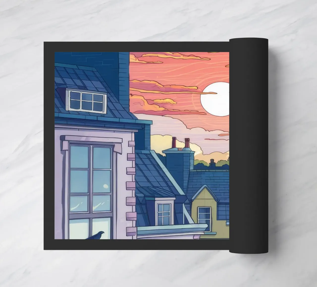 Sunset Rooftop View deurmat van Aurora Muse