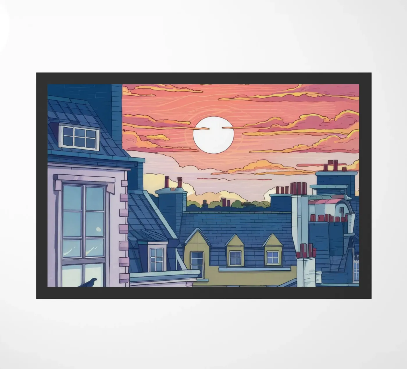 Sunset Rooftop View deurmat van Aurora Muse