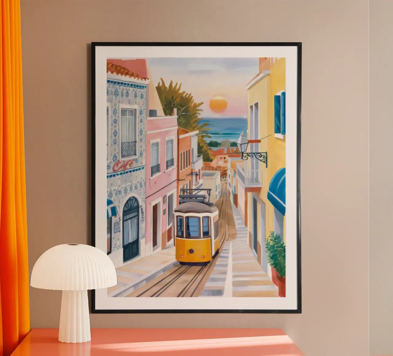 Tram di Sunset Street poster da Aurora Muse