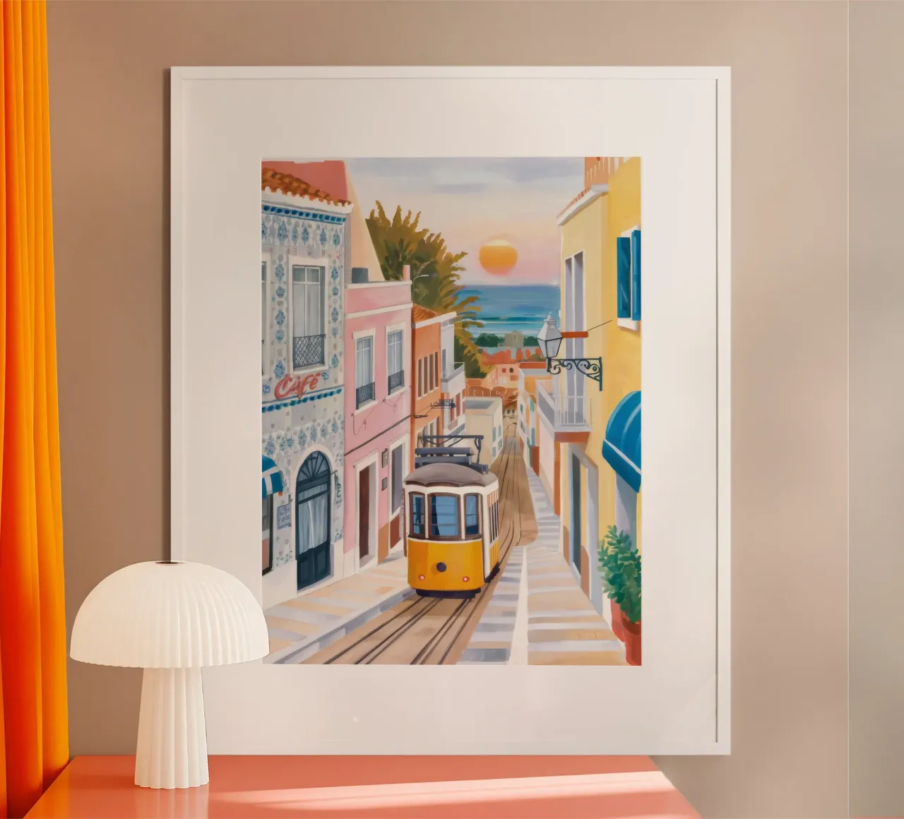 Tram di Sunset Street poster da Aurora Muse