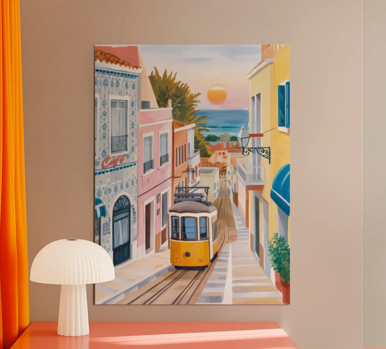 Tram di Sunset Street poster da Aurora Muse