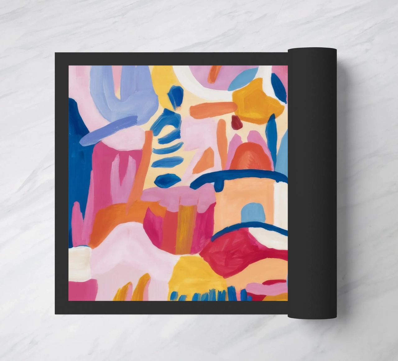 Harmonie bleue fragmentée paillasson de Ember Stone