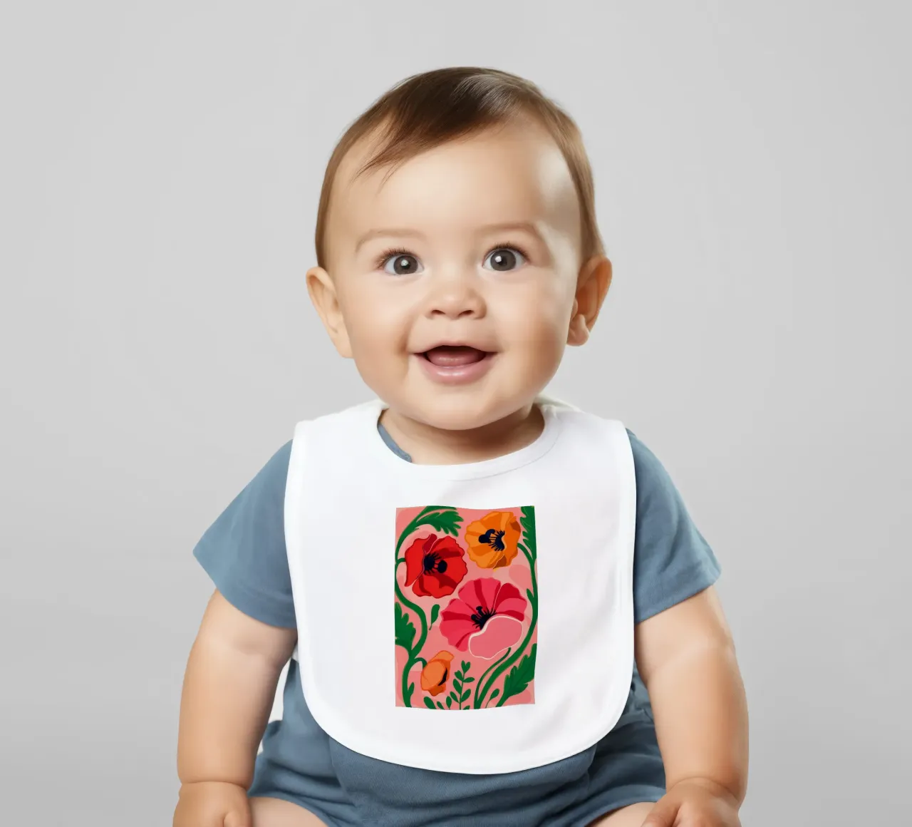 Kühnes Mohn-Statement Babylätzchen von Ember Stone