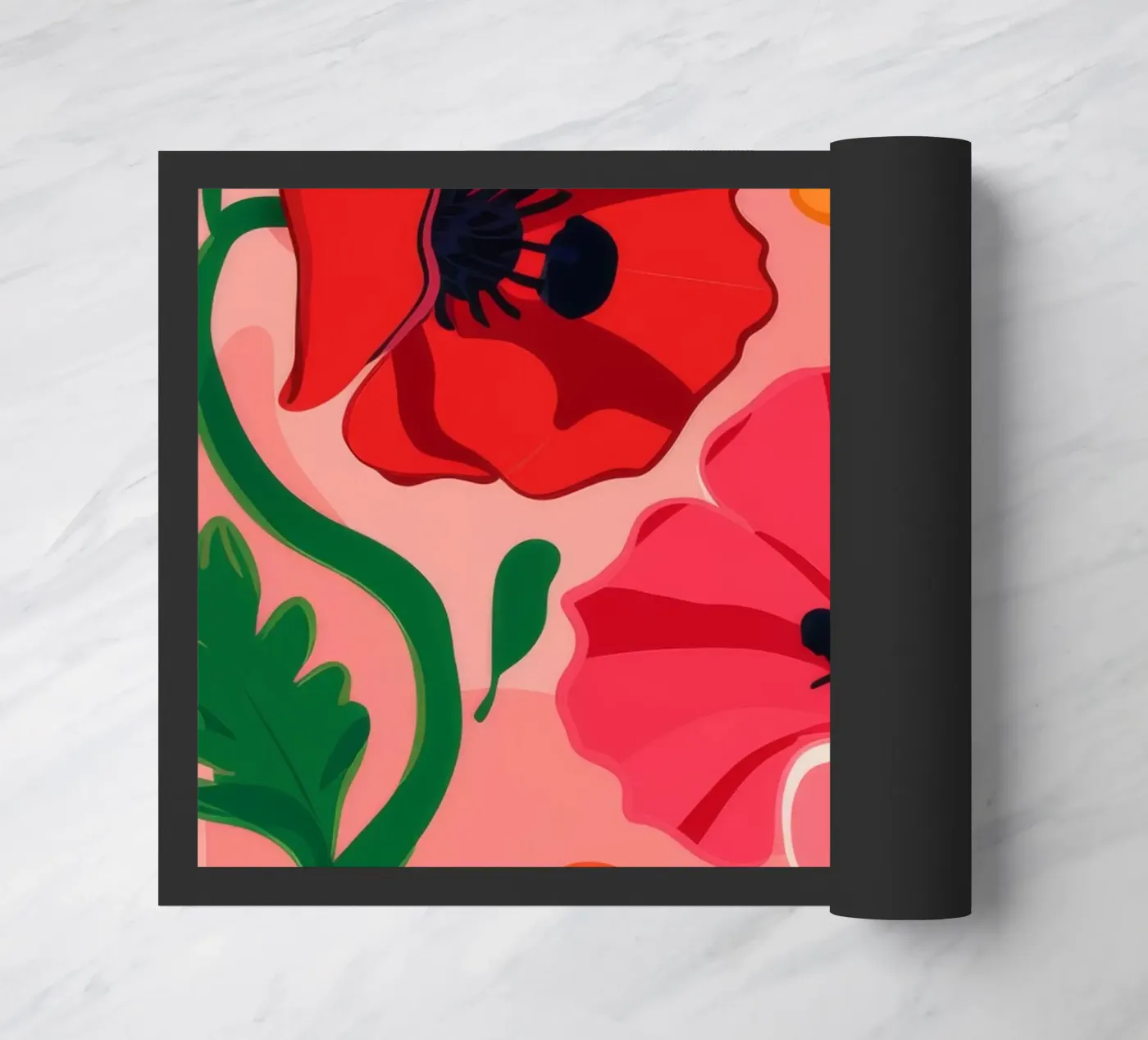 Kühnes Mohn-Statement Fußmatte von Ember Stone