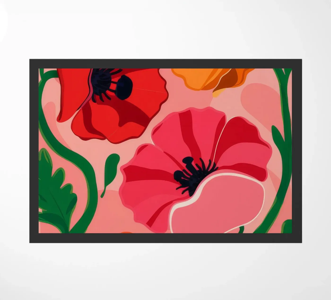 Kühnes Mohn-Statement Fußmatte von Ember Stone