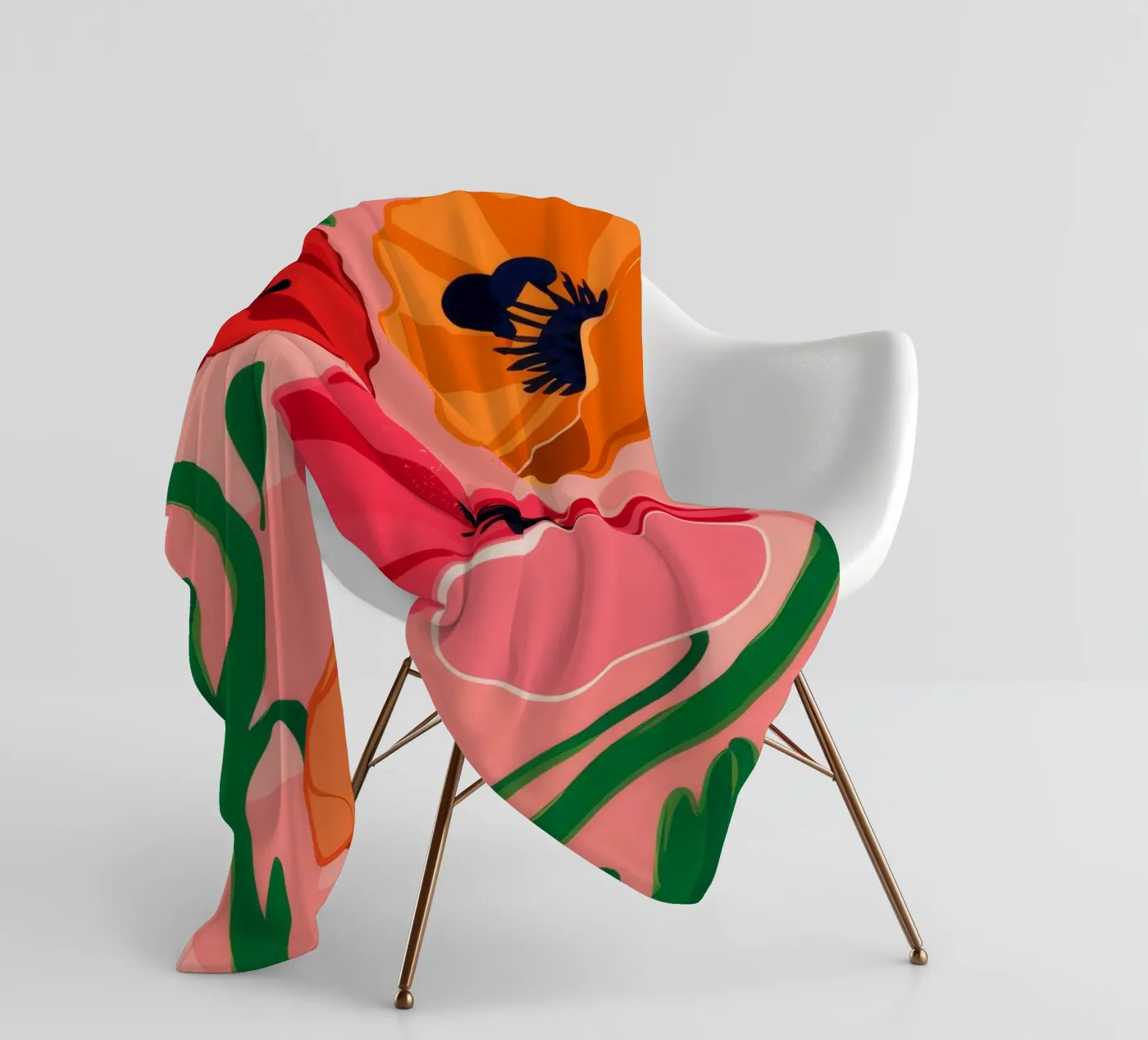 Kühnes Mohn-Statement Fleecedecke von Ember Stone