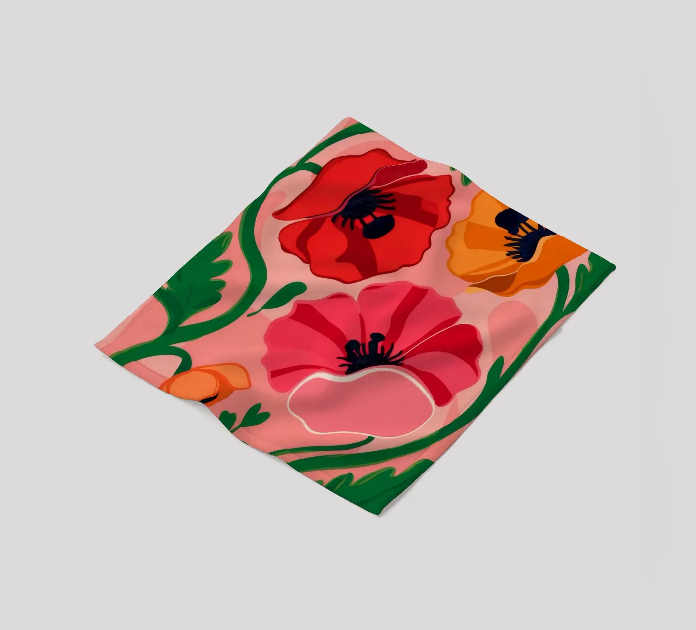Kühnes Mohn-Statement Fleecedecke von Ember Stone