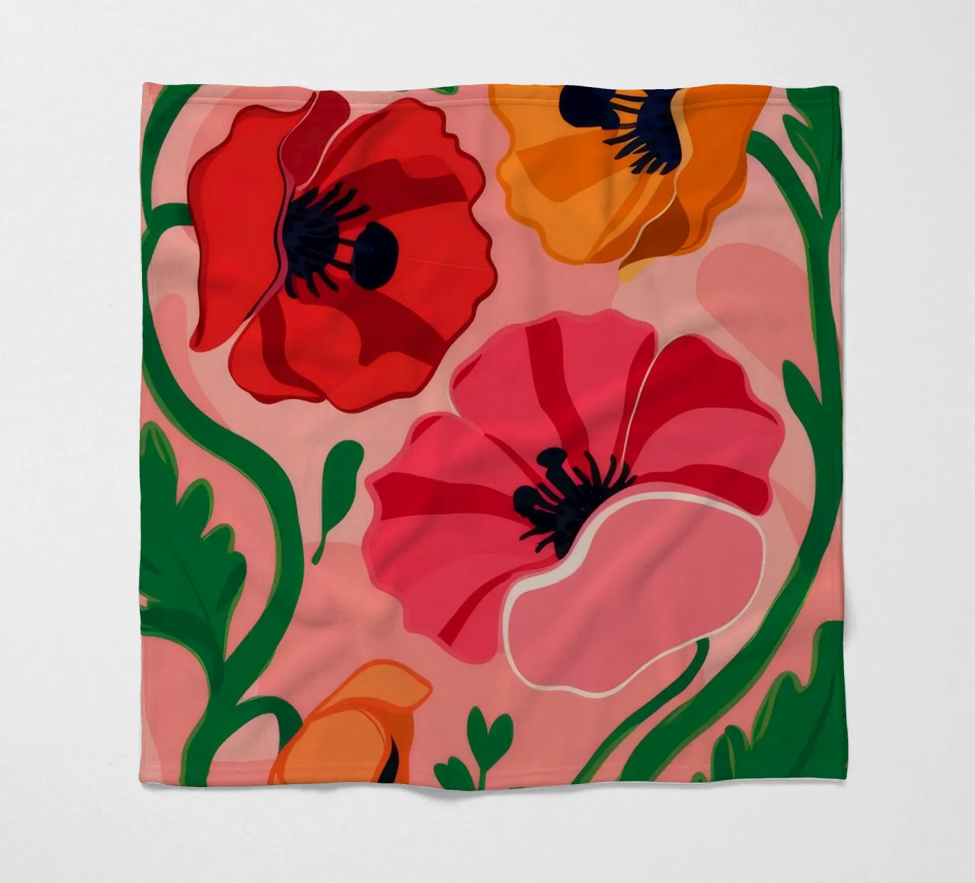 Kühnes Mohn-Statement Fleecedecke von Ember Stone