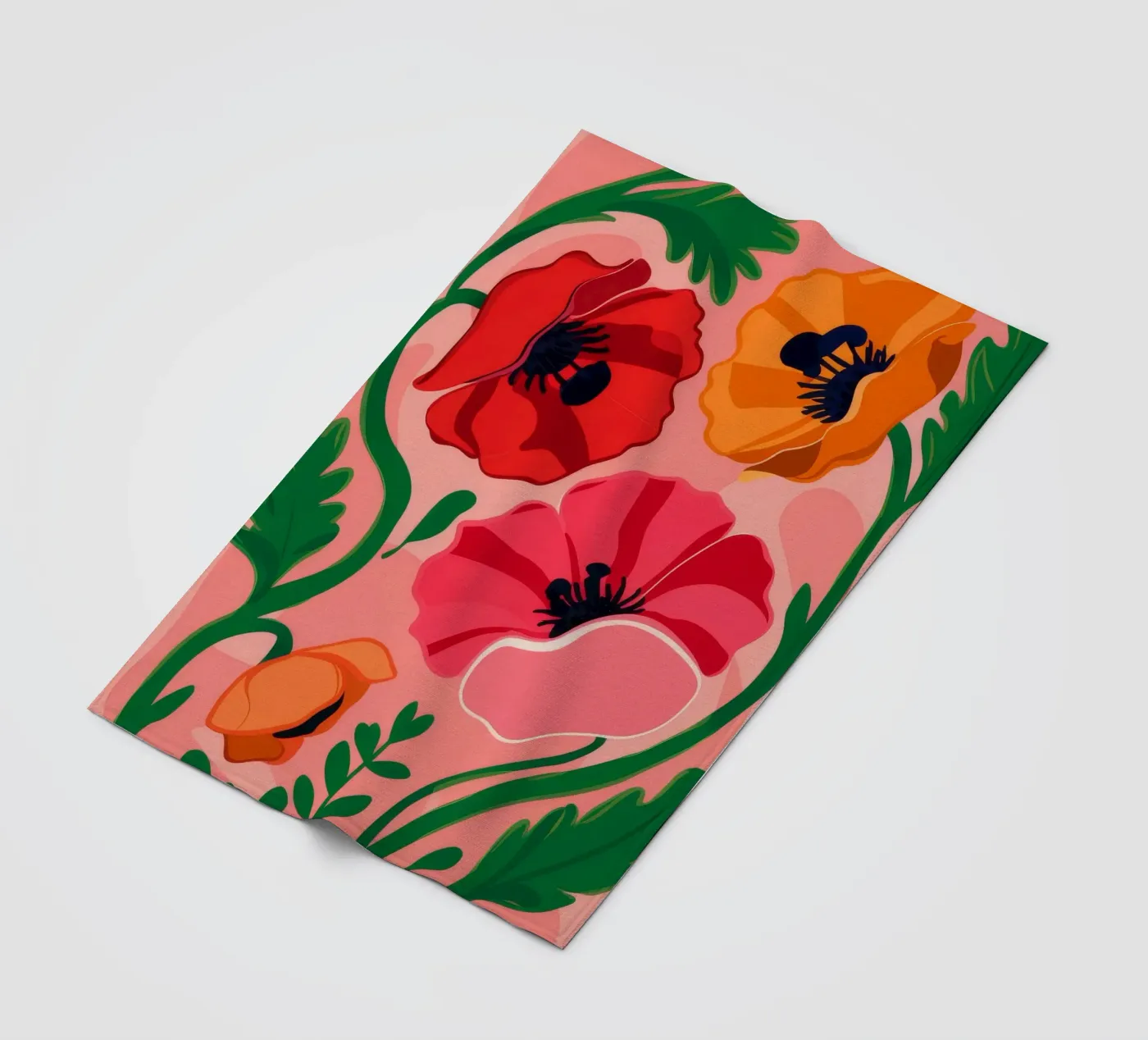 Kühnes Mohn-Statement Fleecedecke von Ember Stone