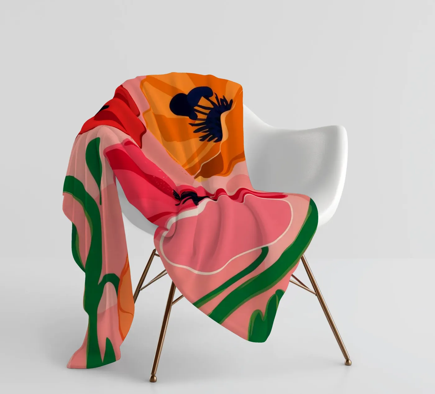 Kühnes Mohn-Statement Fleecedecke von Ember Stone