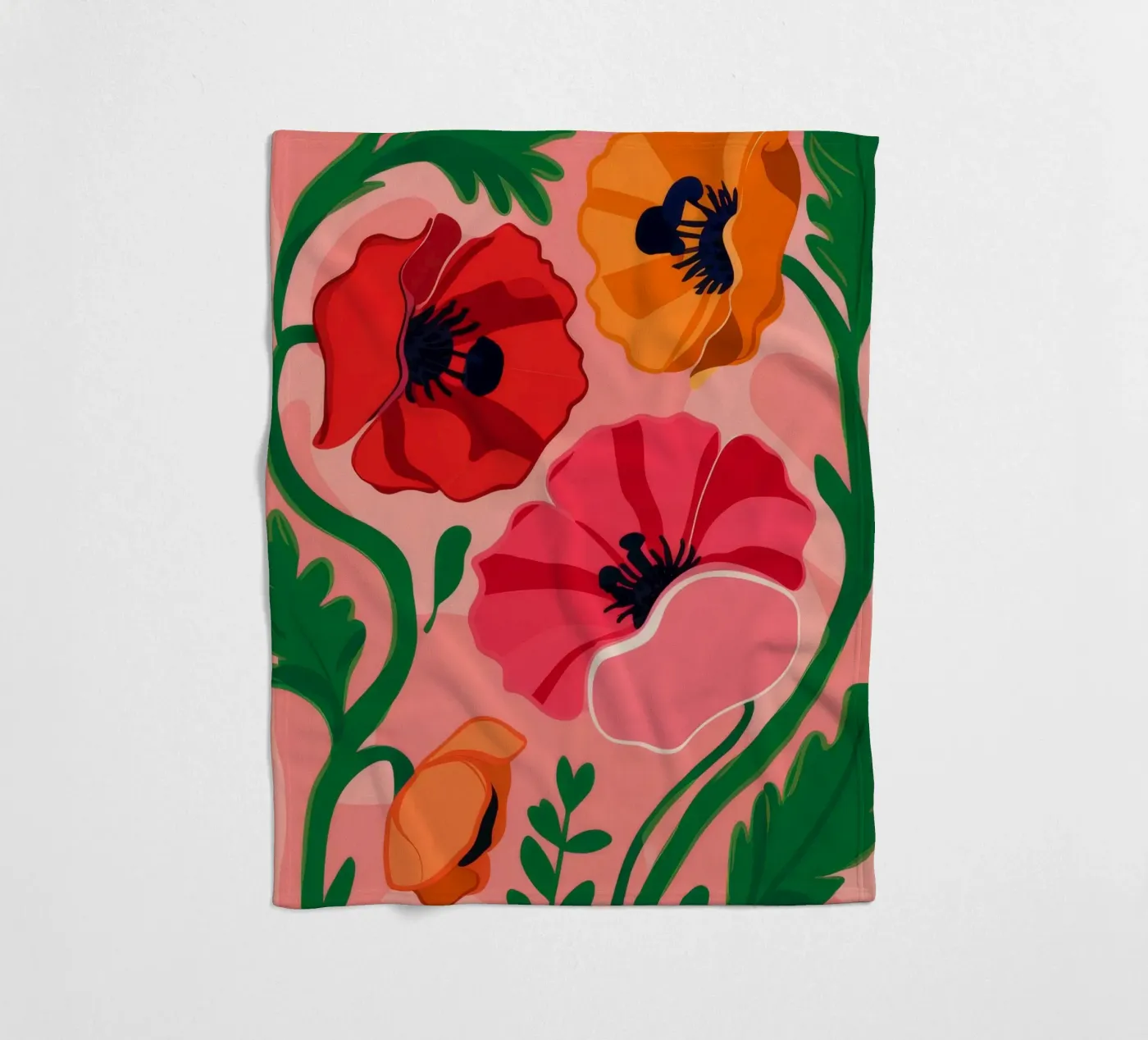 Kühnes Mohn-Statement Fleecedecke von Ember Stone