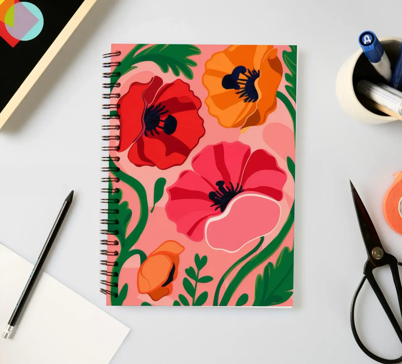 Bold Poppy Statement spiral notebook by Ember Stone