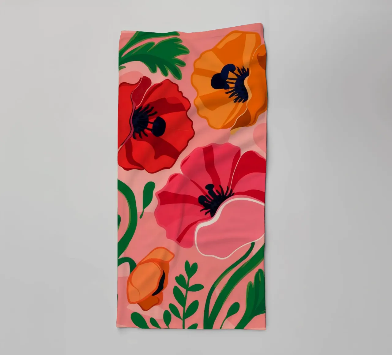 Bold Poppy Statement towel by Ember Stone