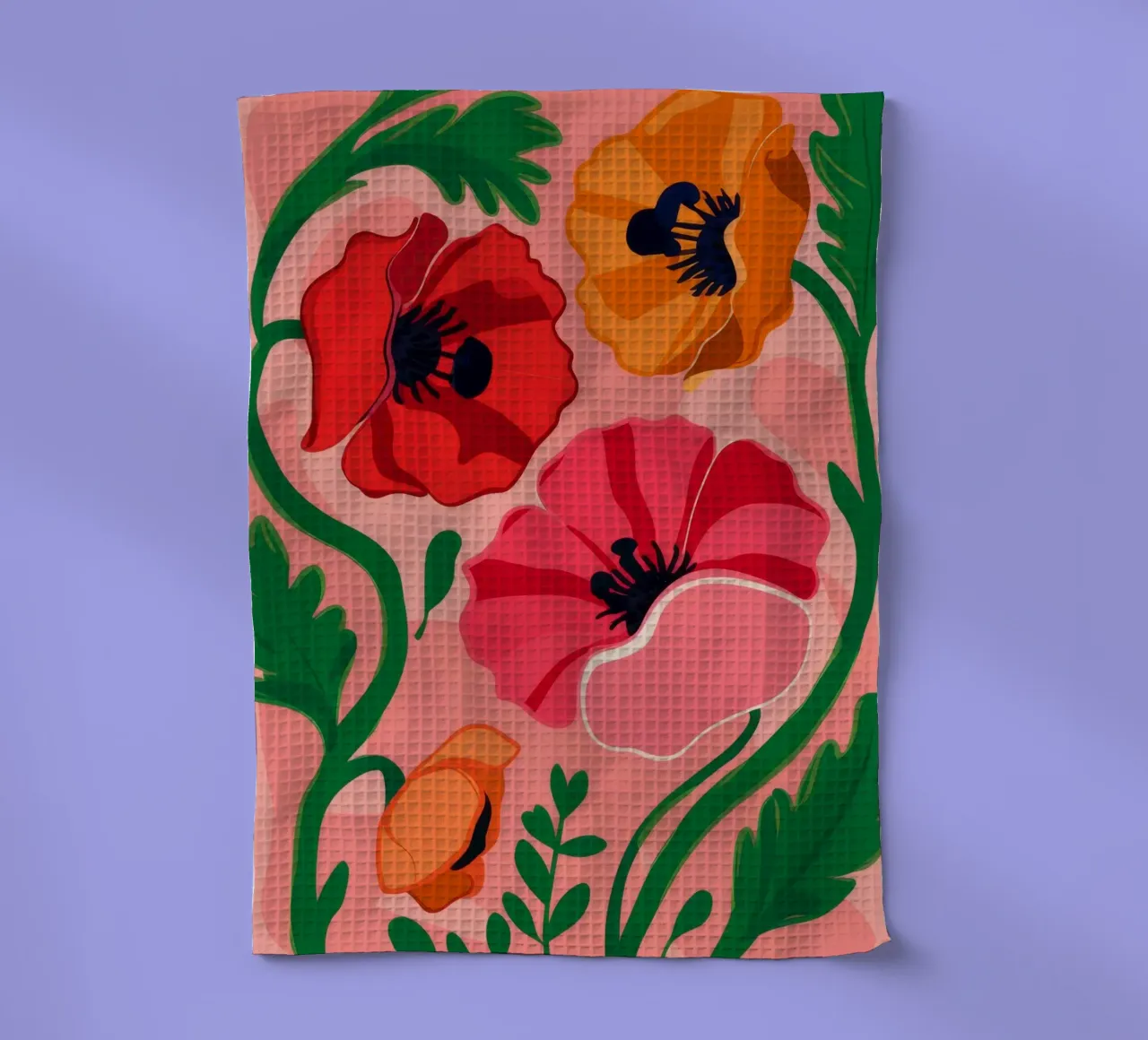 Déclaration audacieuse sur le coquelicot torchon de Ember Stone