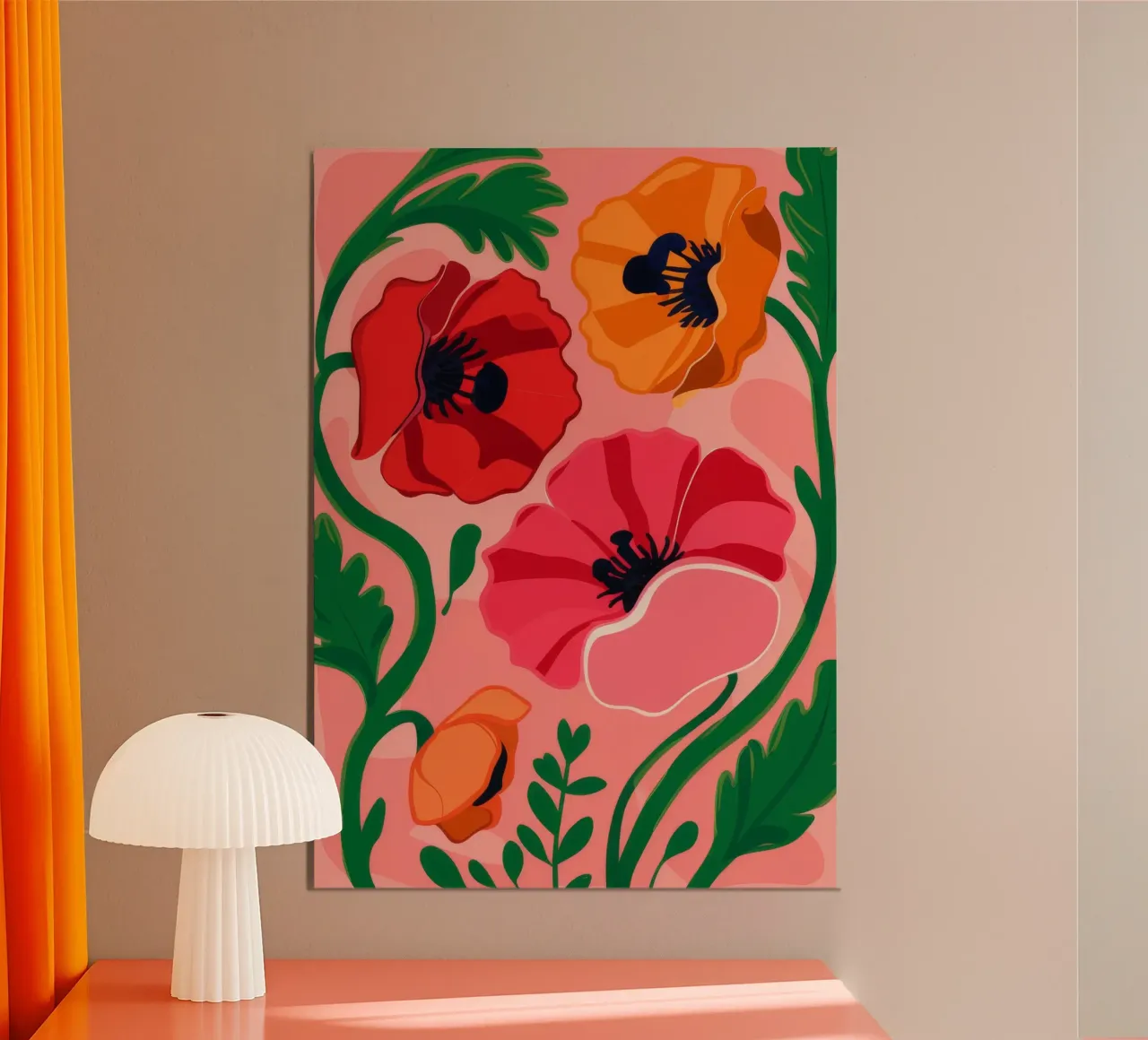 Bold Poppy Statement alu-dibond by Ember Stone