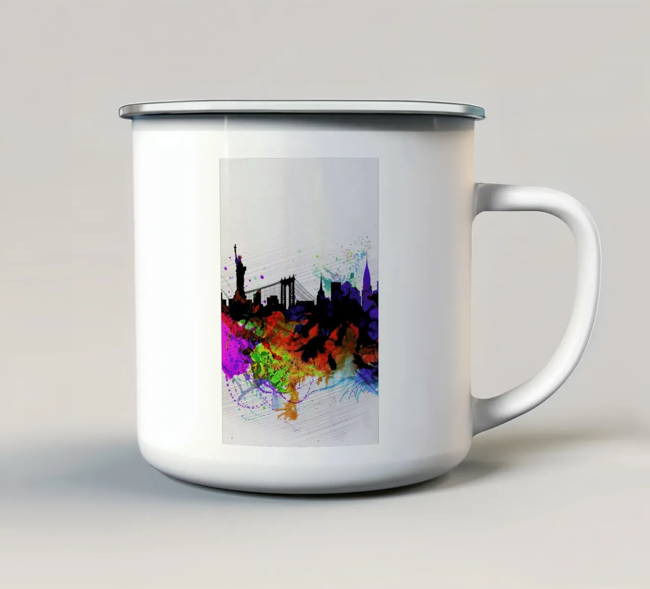 New York  Watercolor Skyline 1 tazza in smalto da Naxart