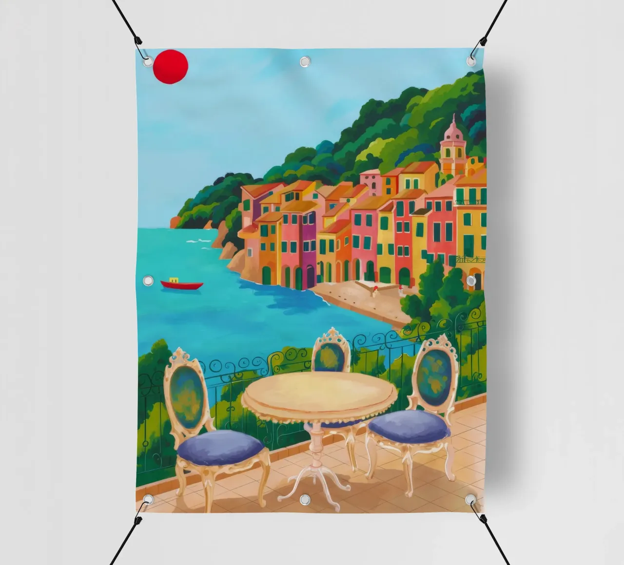 Vue de table côtière bâche pvc de Aurora Muse