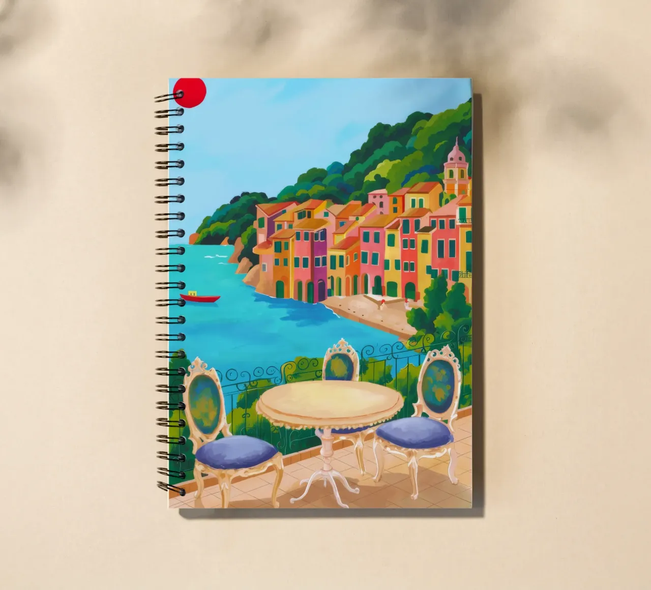 Coastal Table View spiral notebook by Aurora Muse