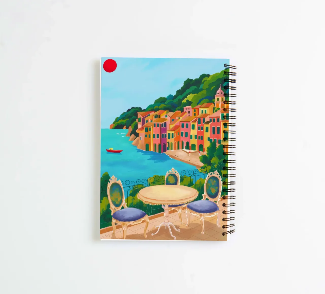Coastal Table View spiral notebook by Aurora Muse