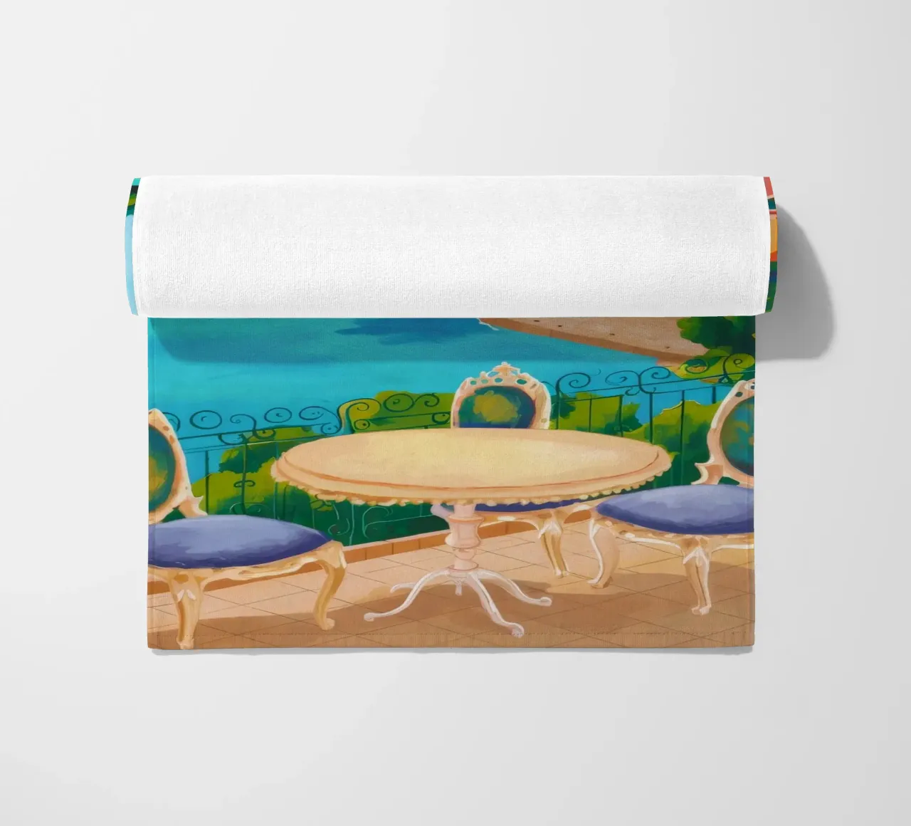 Vue de table côtière serviette de plage de Aurora Muse