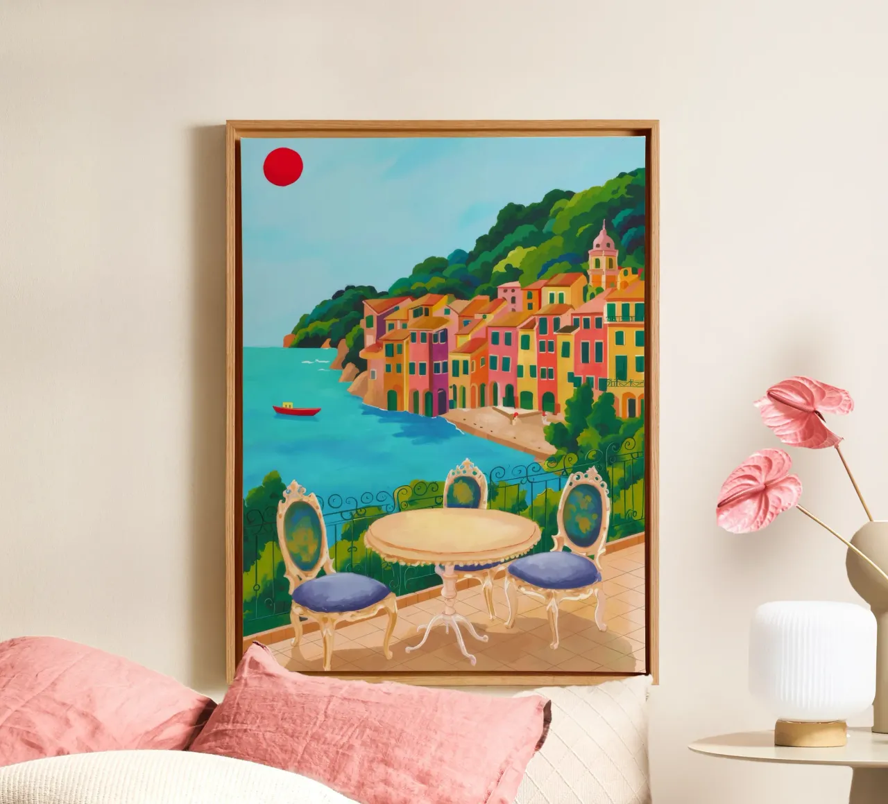 Coastal Table View canvas by Aurora Muse