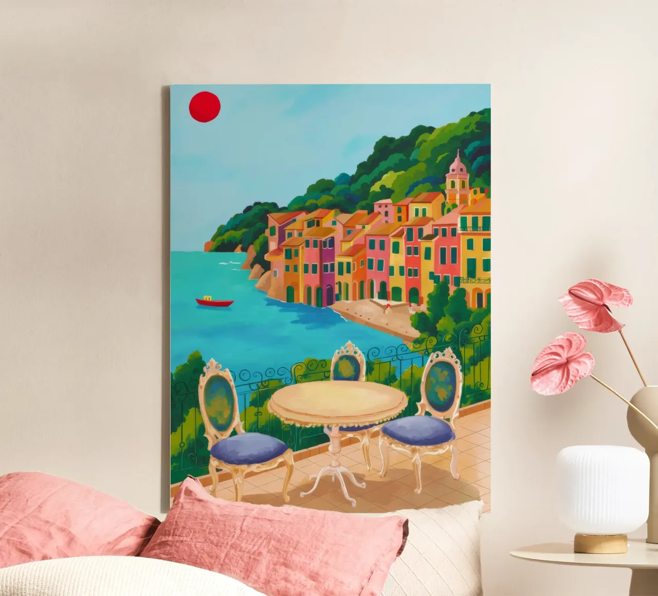 Coastal Table View canvas by Aurora Muse