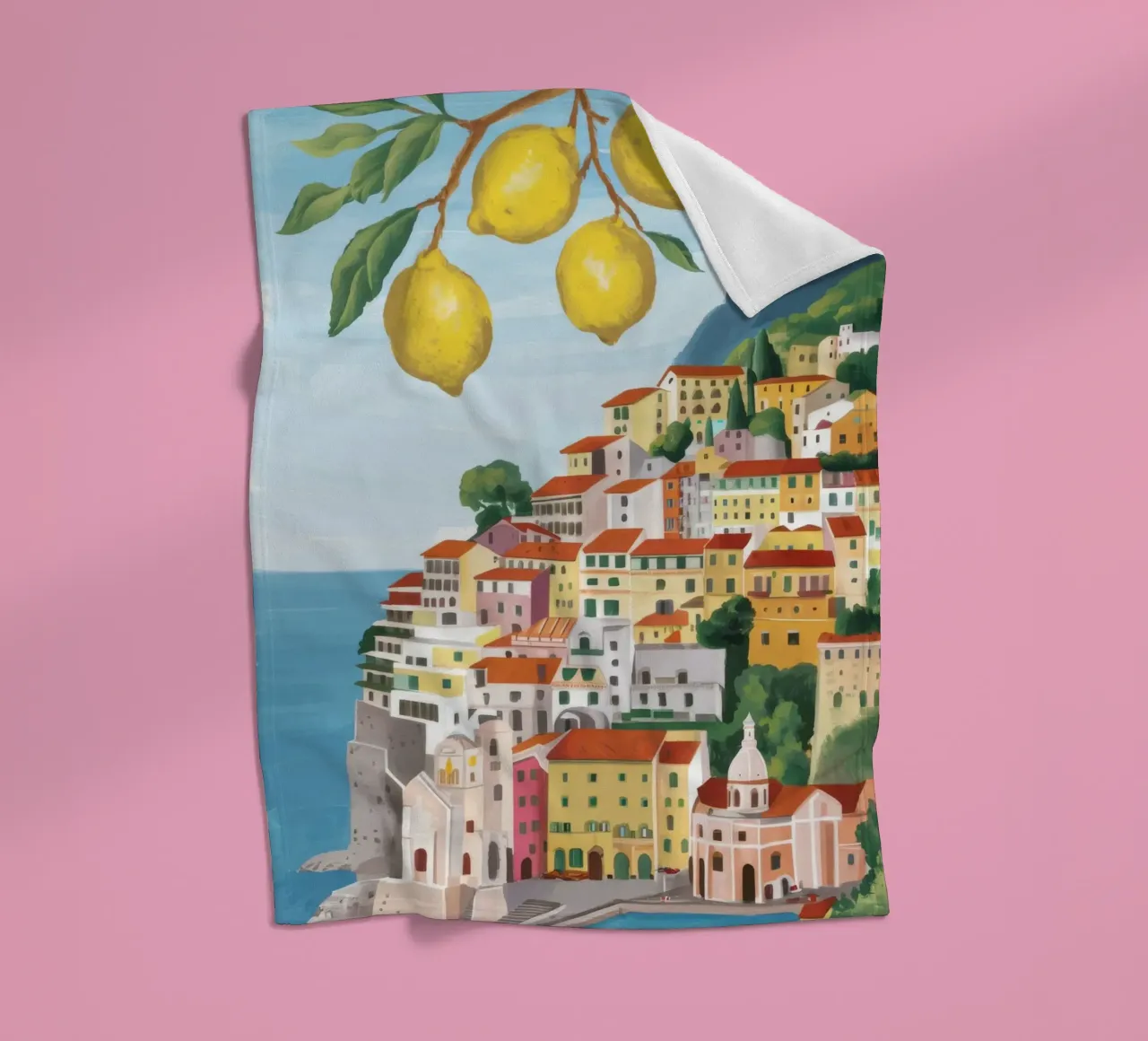 Zitrone Amalfi-Klippen Fleecedecke von Aurora Muse