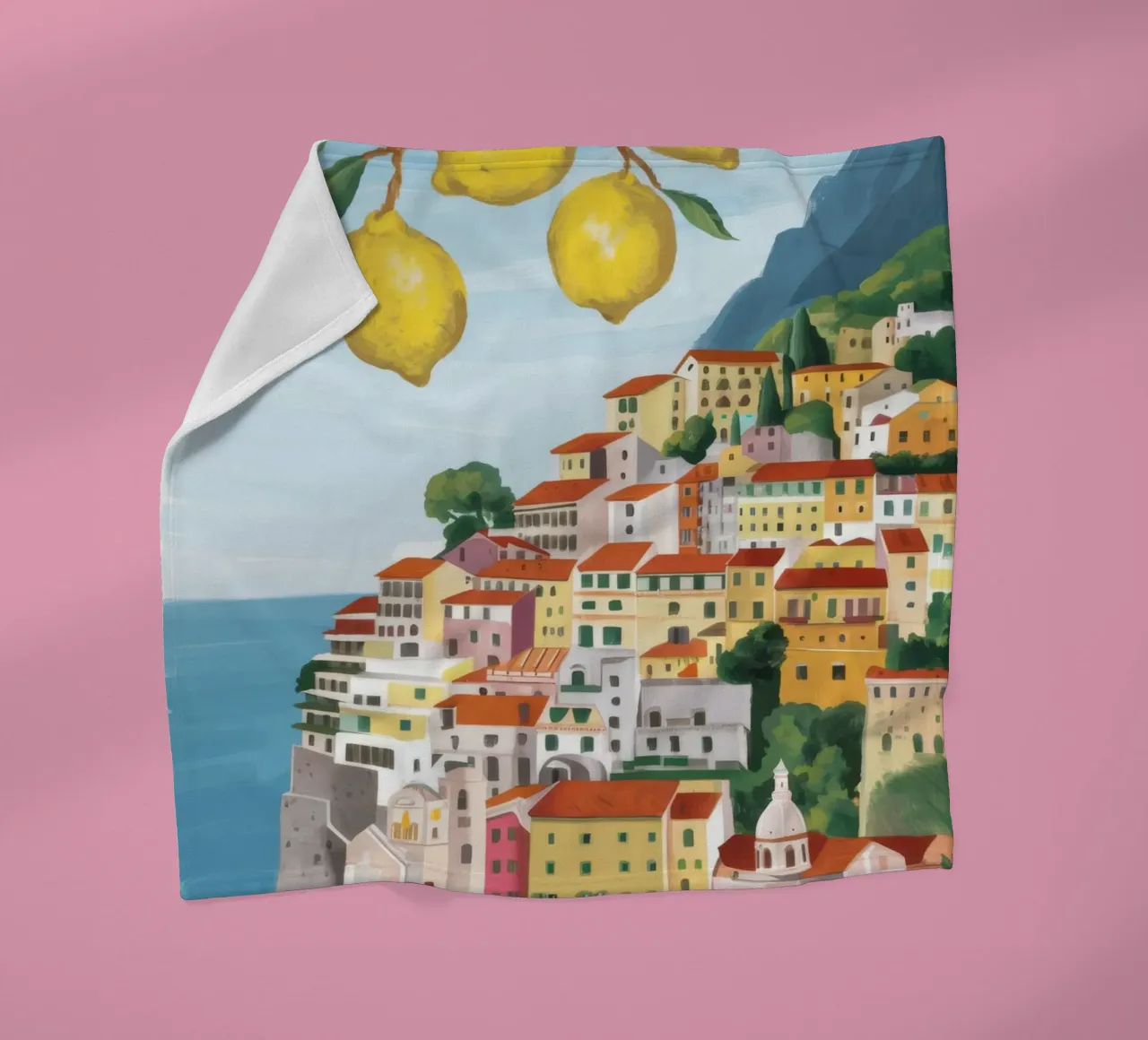 Zitrone Amalfi-Klippen Fleecedecke von Aurora Muse