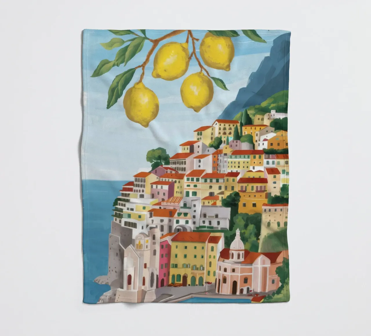 Zitrone Amalfi-Klippen Fleecedecke von Aurora Muse