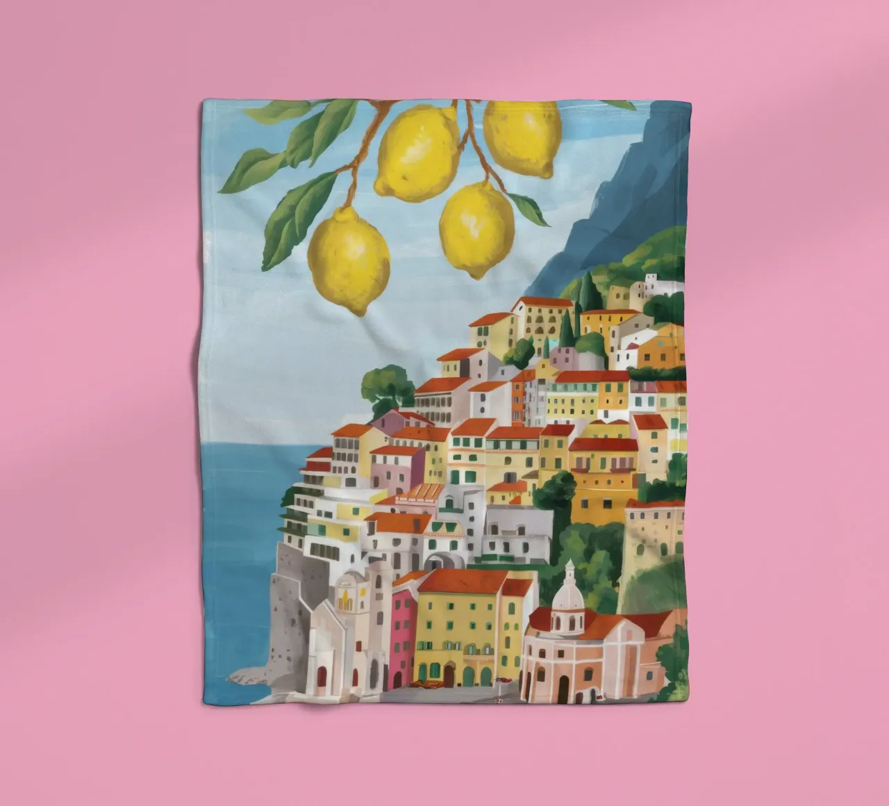 Zitrone Amalfi-Klippen Fleecedecke von Aurora Muse